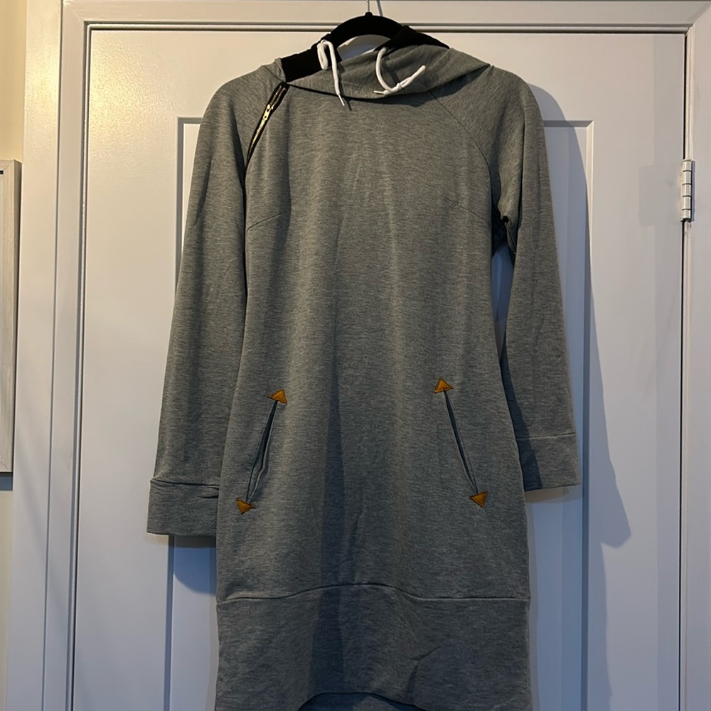 Hoodie Dress - Biubiu - Grey and black - used with a lot of life left